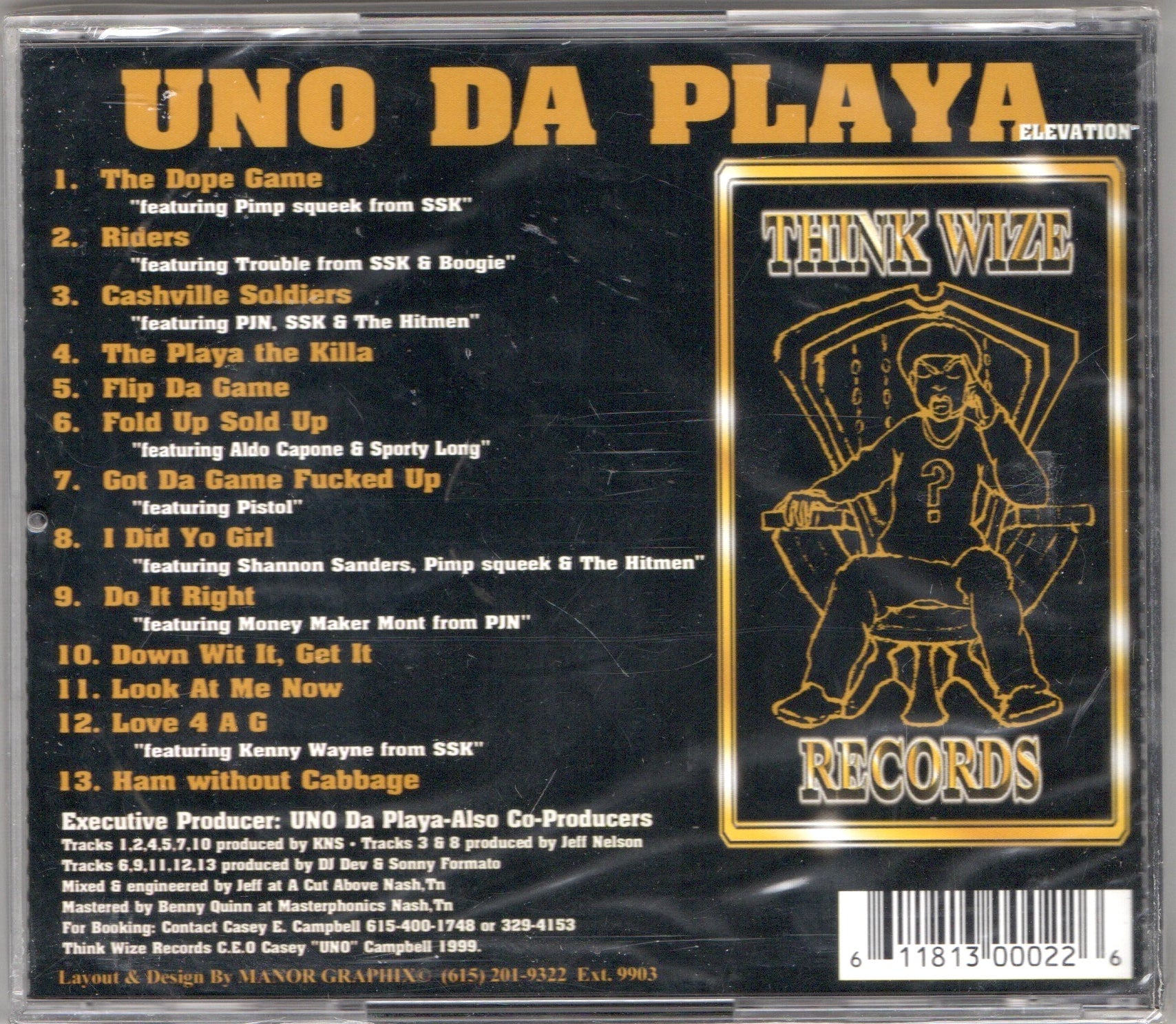 Uno Da Playa-Elevation CD (1999) – Strut Dog Records