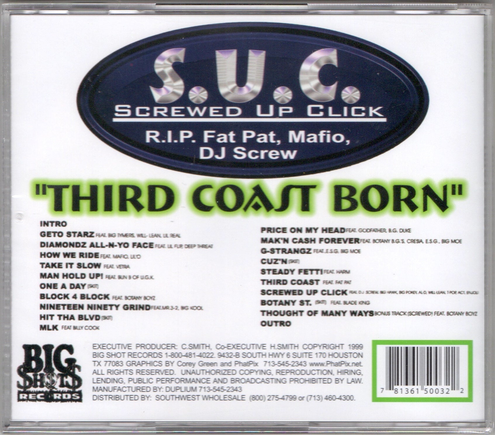 C-Note-Third Coast Born CD (1999) – Strut Dog Records