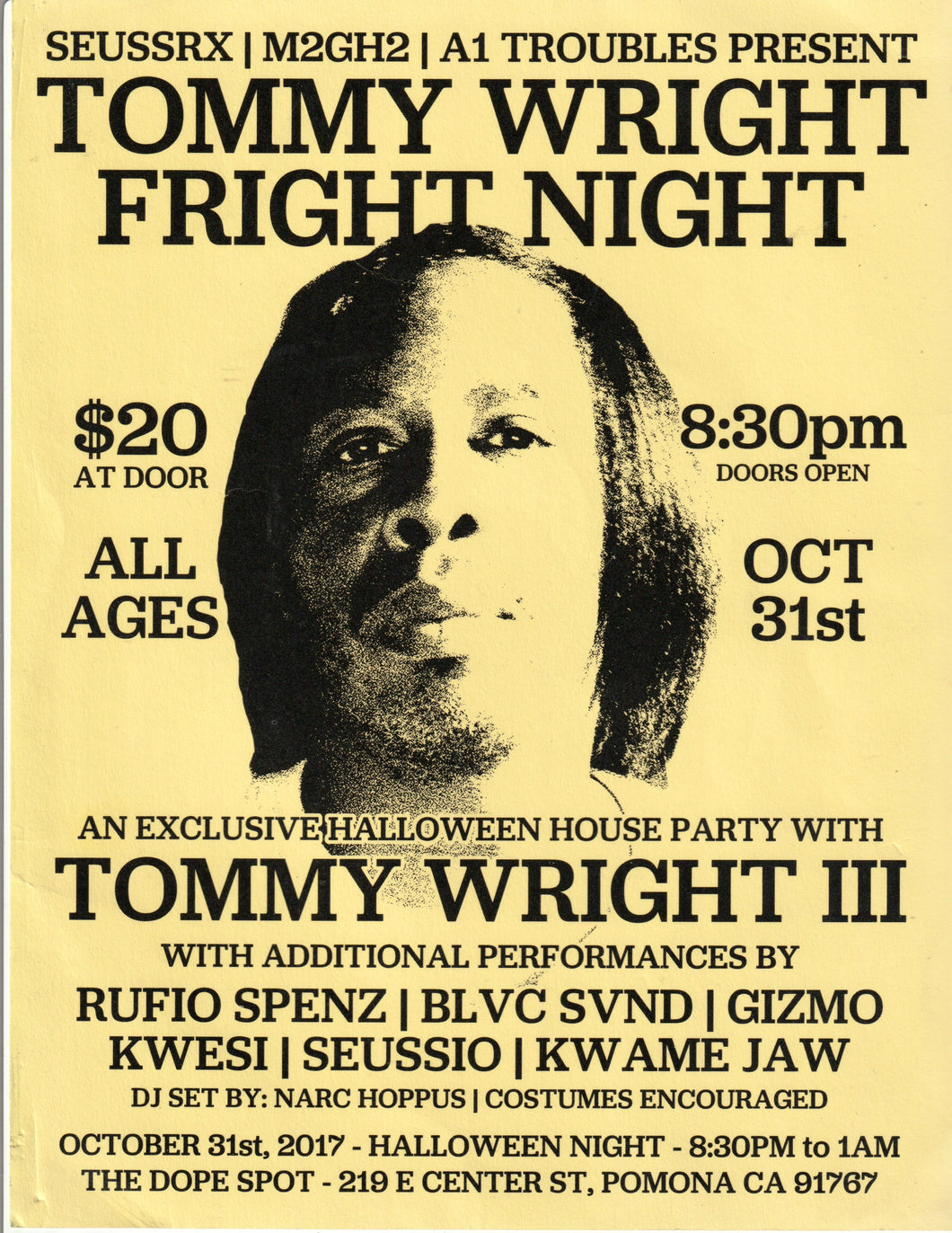 Tommy Wright III-Fright Night Concert Flyer (2017)