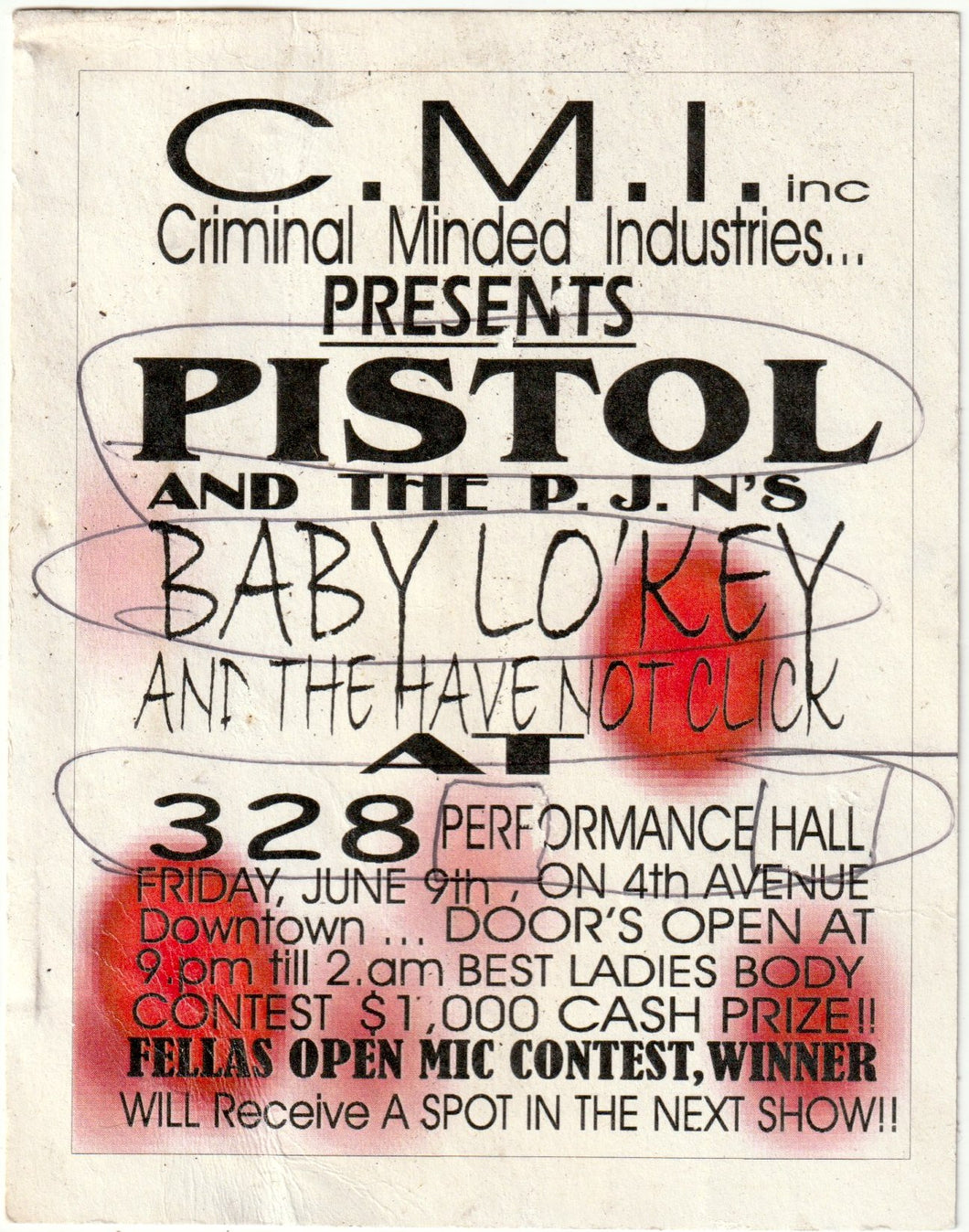 Pistol & Baby Lo Key Concert Flyer (2000)